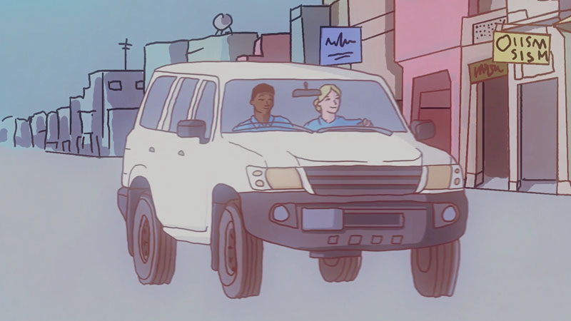 illustration of UN vehicle